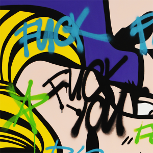 Graffiti Kiss - Roy Lichtenstein Pop Art Painting