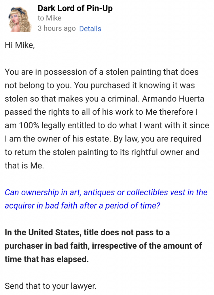 Armando Huerta Art Theft - Mike Riedl