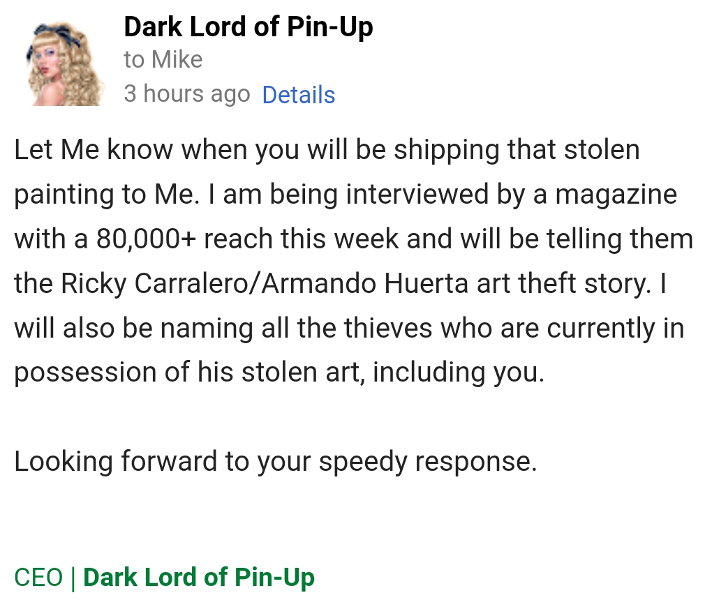 Armando Huerta Art Theft - Mike Riedl