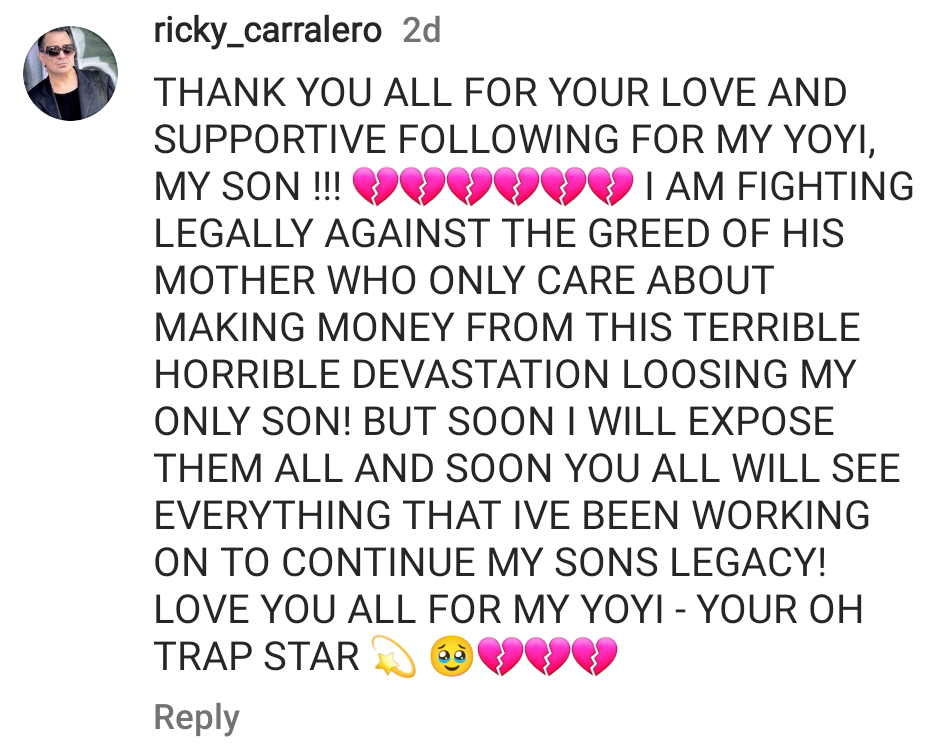 Ricky Carralero - OhTrapStar mother legal battle