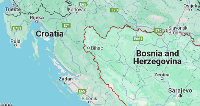 Bosnia and Herzegovina - Croatia Map