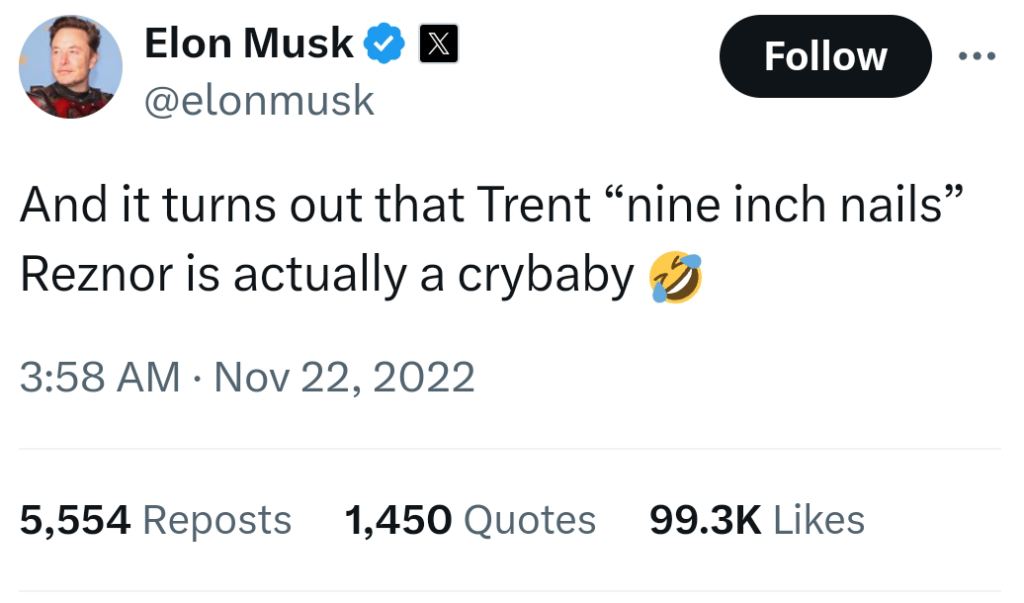 Trent Reznor - Elon Musk - Crybaby