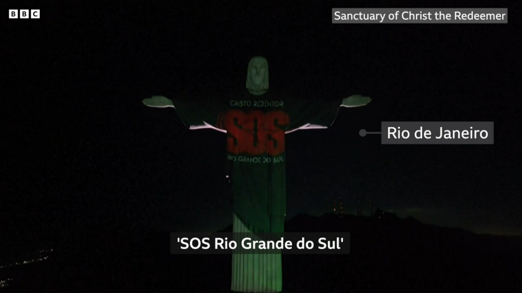 SOS Rio Grande Do Sul - Christ the Redeemer Statue - Brazil