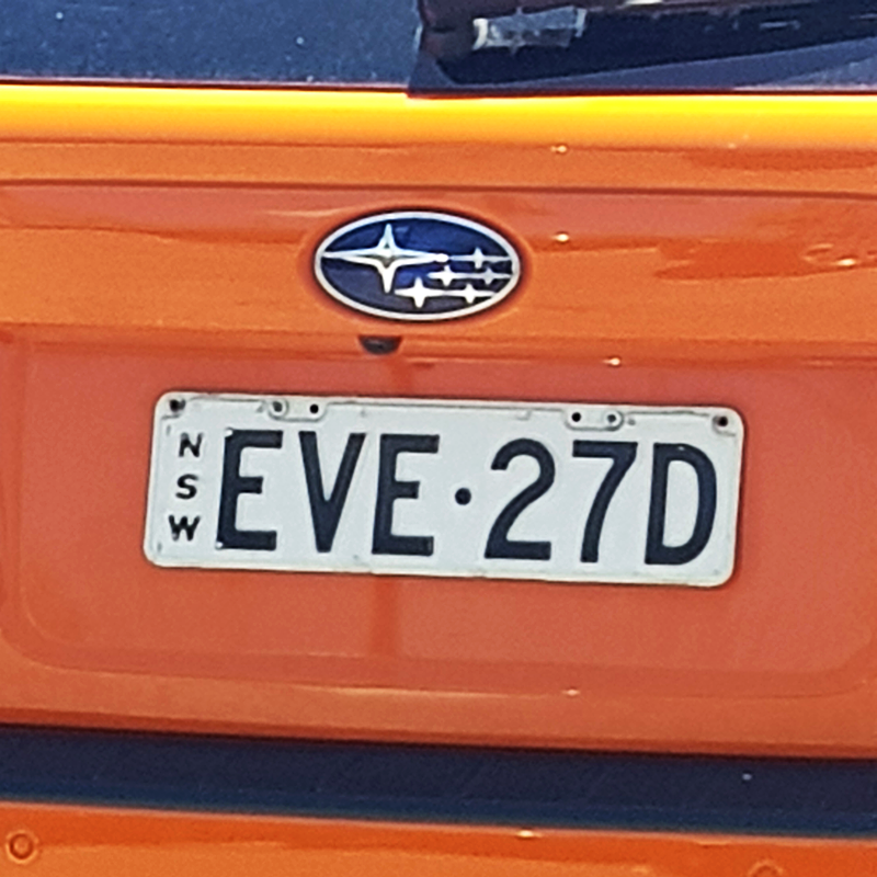 Eve License Plate