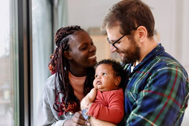 Multicultural Couple with Mongrel Baby