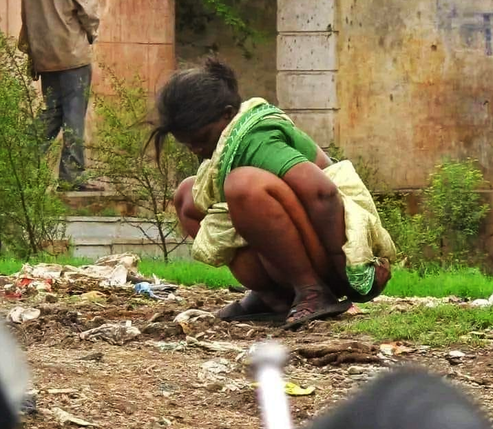 Indian Woman Shitting in Public