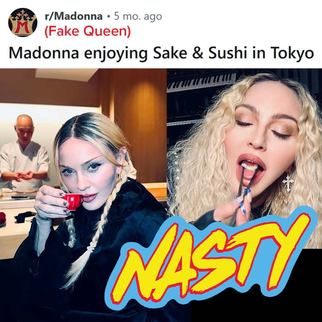 Madonna Eating Sushi - Tokyo, Japan